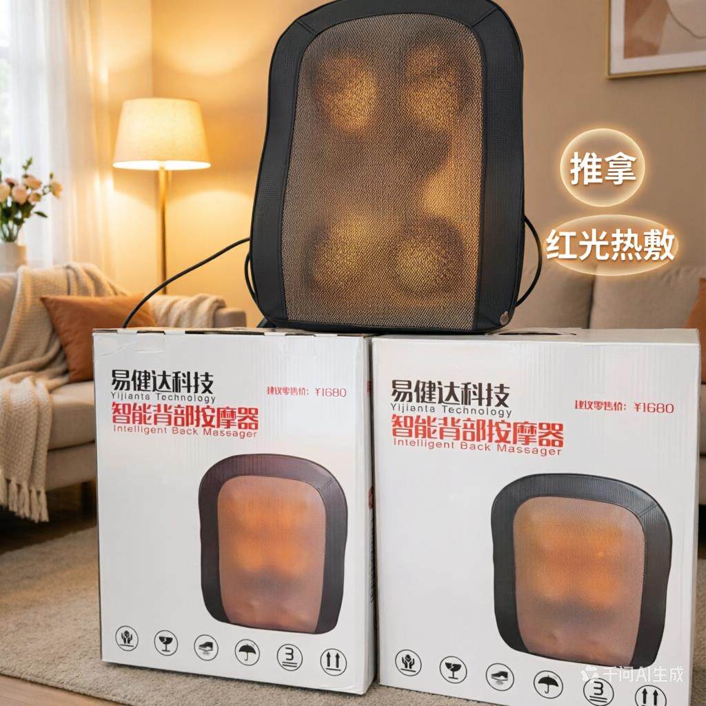 易健达按摩器颈椎腰部背部全自动揉捏全身多功能靠垫按摩仪家用