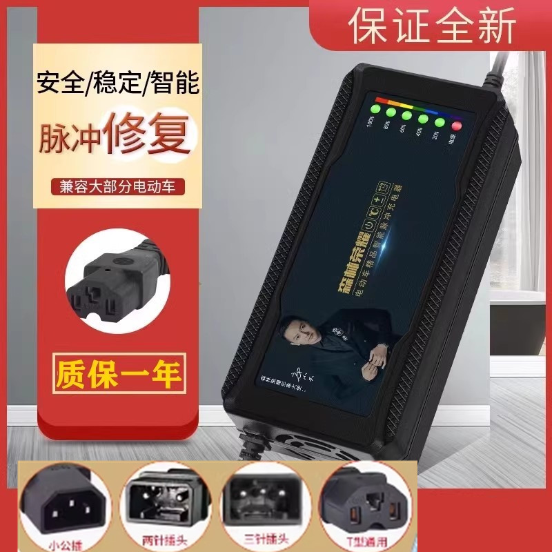 立马电动车充电器48V12AH60V20AH72V32AH两针3针公插反接通用原装