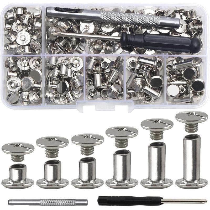 110套金属车轮钉套盒 子母钉铆钉工字钉账本钉皮具箱包服饰配件