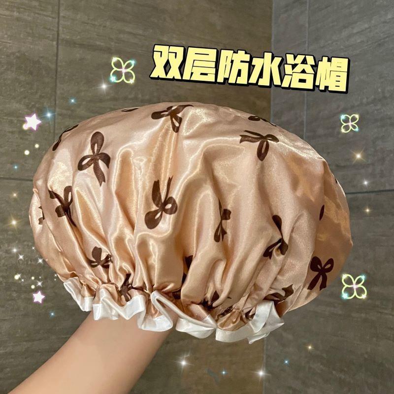 双层防水家用成人厨房洗澡浴帽女儿童淋浴沐浴帽防油烟发套头套帽