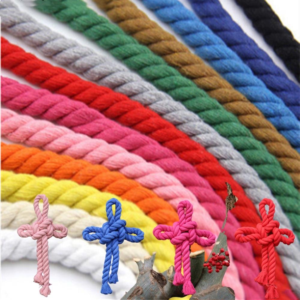 20mm彩色棉绳 2厘米2cm粗红色中国结绳线编织绳万字结绳子粗红绳