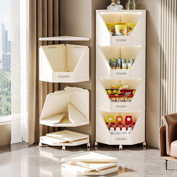 家用卧室墙角收纳柜转角置物架客厅夹缝收纳层架三角形书架置物柜,收纳整理,阳台置物架,淘宝优惠券,粉丝福利购,淘宝优惠卷