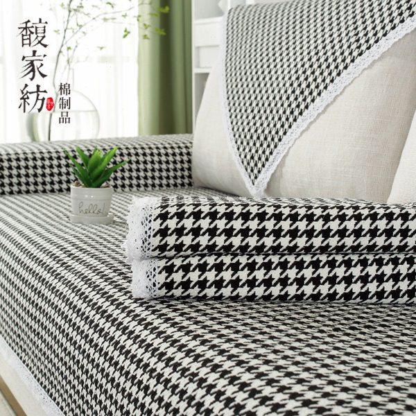 沙发垫四季通用小花边款防静电防滑粗布亚麻棉麻巾简约定制可订制,居家布艺,沙发垫,淘宝优惠券,粉丝福利购,淘宝优惠卷