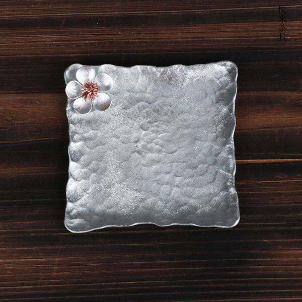 纯锡杯垫方形手工锤纹金属高档茶杯垫梅兰竹菊松荷锡杯托茶道配件