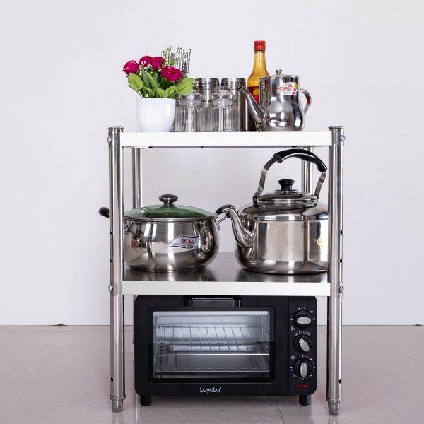 不锈钢厨房置物架两层桌面微波炉锅架储物台面二层烤箱收纳架双层,厨房/烹饪用具,微波炉置物架,淘宝优惠券,粉丝福利购,淘宝优惠卷