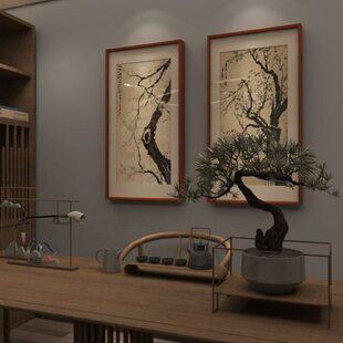 米亦堂x金农梅花 新中式明清仿古风国画茶室餐馆客厅书房玄关挂画