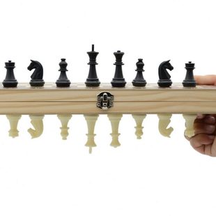 三合一国际象棋跳棋双陆棋多功能木质棋盒塑料子折叠磁性儿童大号