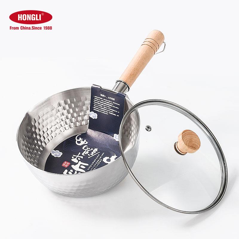 宏利日式304不锈钢雪平锅不粘无涂层蒸笼锅多功能家用宝宝辅食锅