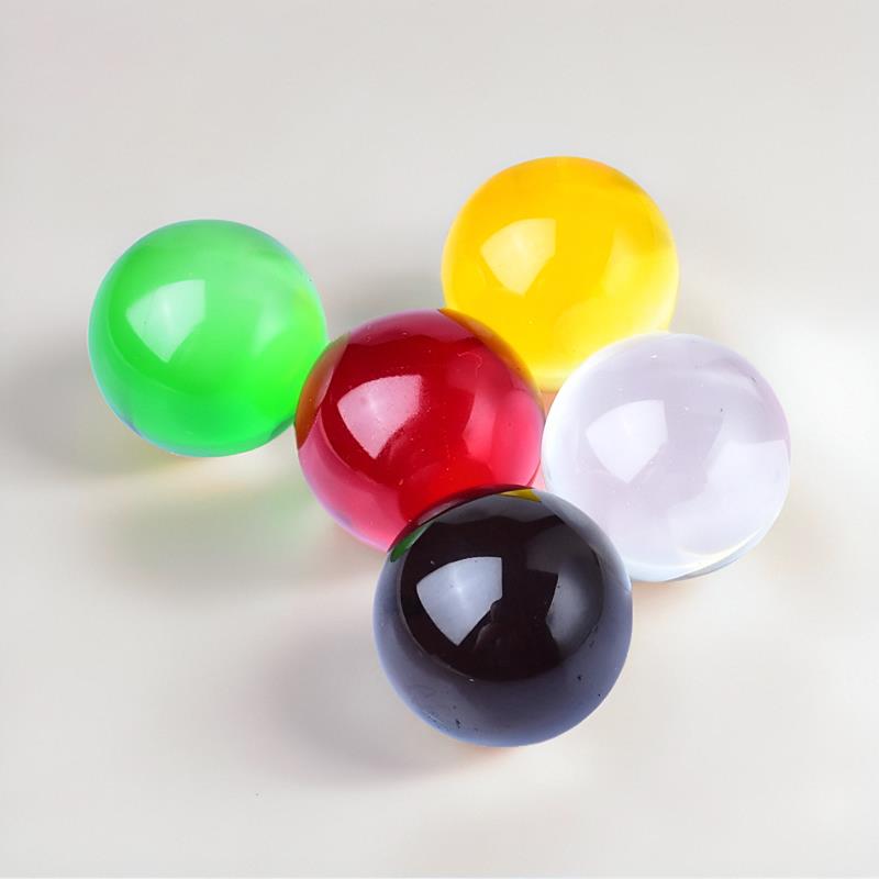 五行五色水晶球红黄黑绿白球五色石k9玻璃球办公开业乔迁居家装饰