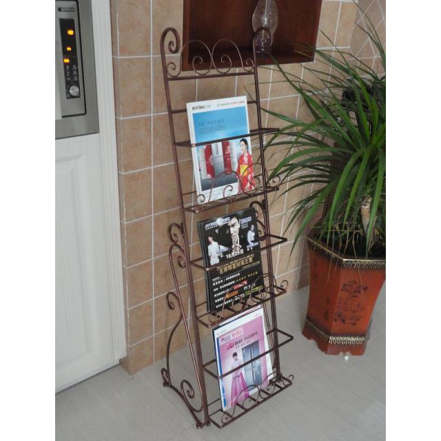包邮铁艺书报架落地书架铁艺报刊架铁艺杂志架报纸架铁艺书架