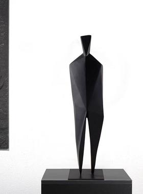 雕塑摆件北欧客厅电视柜落地玄关高级软装饰轻奢不锈钢金属抽象人