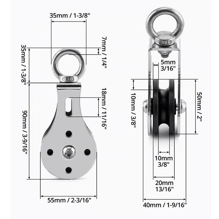 轴承起重滑轮静音吊轮健身轮静音无声轮承重300KG牵引定滑轮