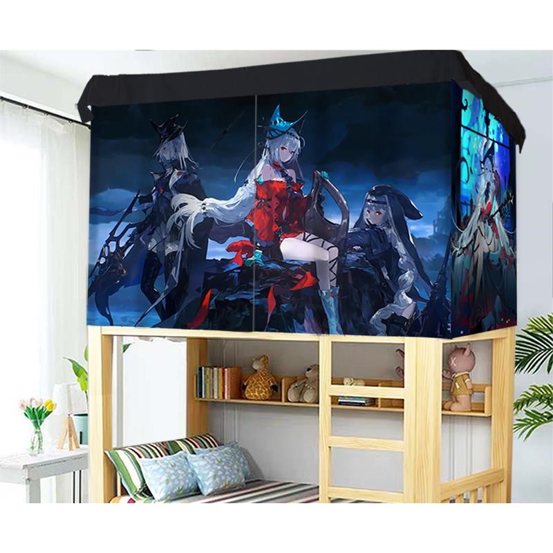 下学生寝室明日方舟二元动次漫加厚D床下帘LWV铺遮光挡风上铺通用