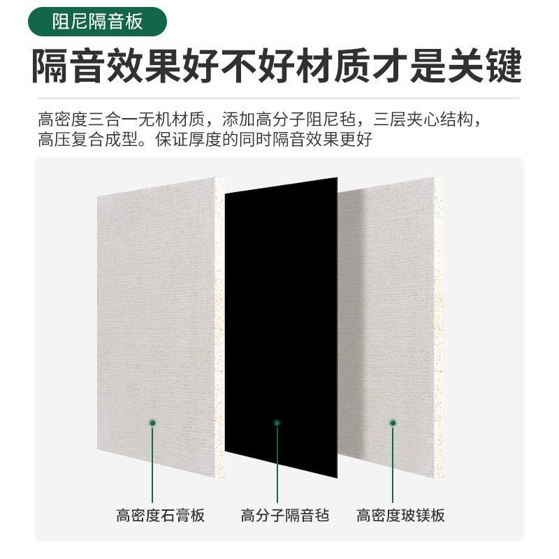 阻尼隔音板复合玻镁板天花板隔音防火石膏板悬吊式天花板墙面墙板