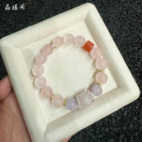[可配证书]天然水晶马粉水晶手链紫水晶女生礼物女友diy定制正品