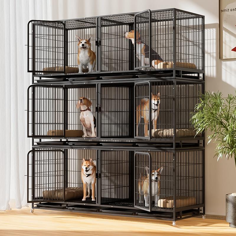 狗笼子繁殖笼中小型犬寄样繁育笼带隔断厕所托盘宠物店子母鸽子笼