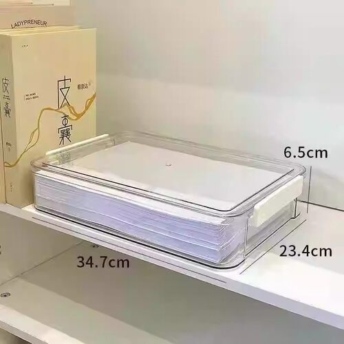 拼豆收纳盒透明长方形盒子整理饰品可携式美甲串珠分装豆珠收纳摆