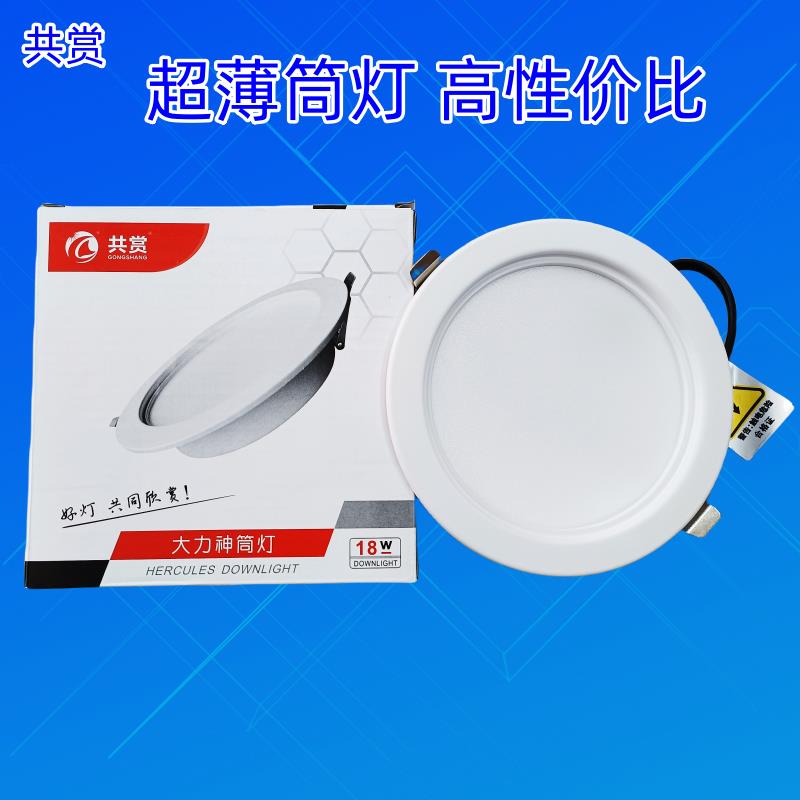 共赏照明 led筒灯嵌入式天花灯超市商场吊顶开孔洞灯桶灯圆形孔灯