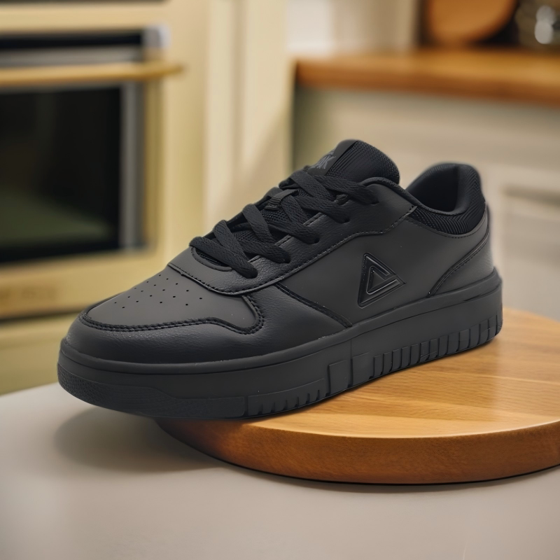 匹克春夏板鞋纯色板鞋全黑商务鞋男女同款小白鞋系带低帮休闲鞋