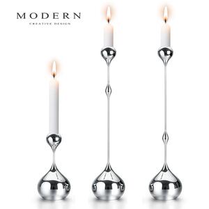 MODERN摩登烛台轻奢网红不锈钢手工抛光水滴摆件家居餐桌装饰烛台