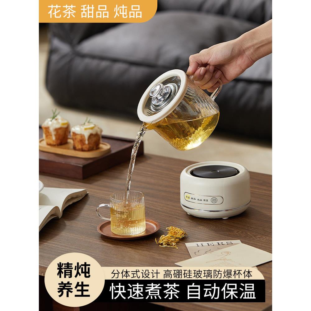 全玻璃保健壶,小型办公保健杯,多功能家用保健杯,迷你全自动花