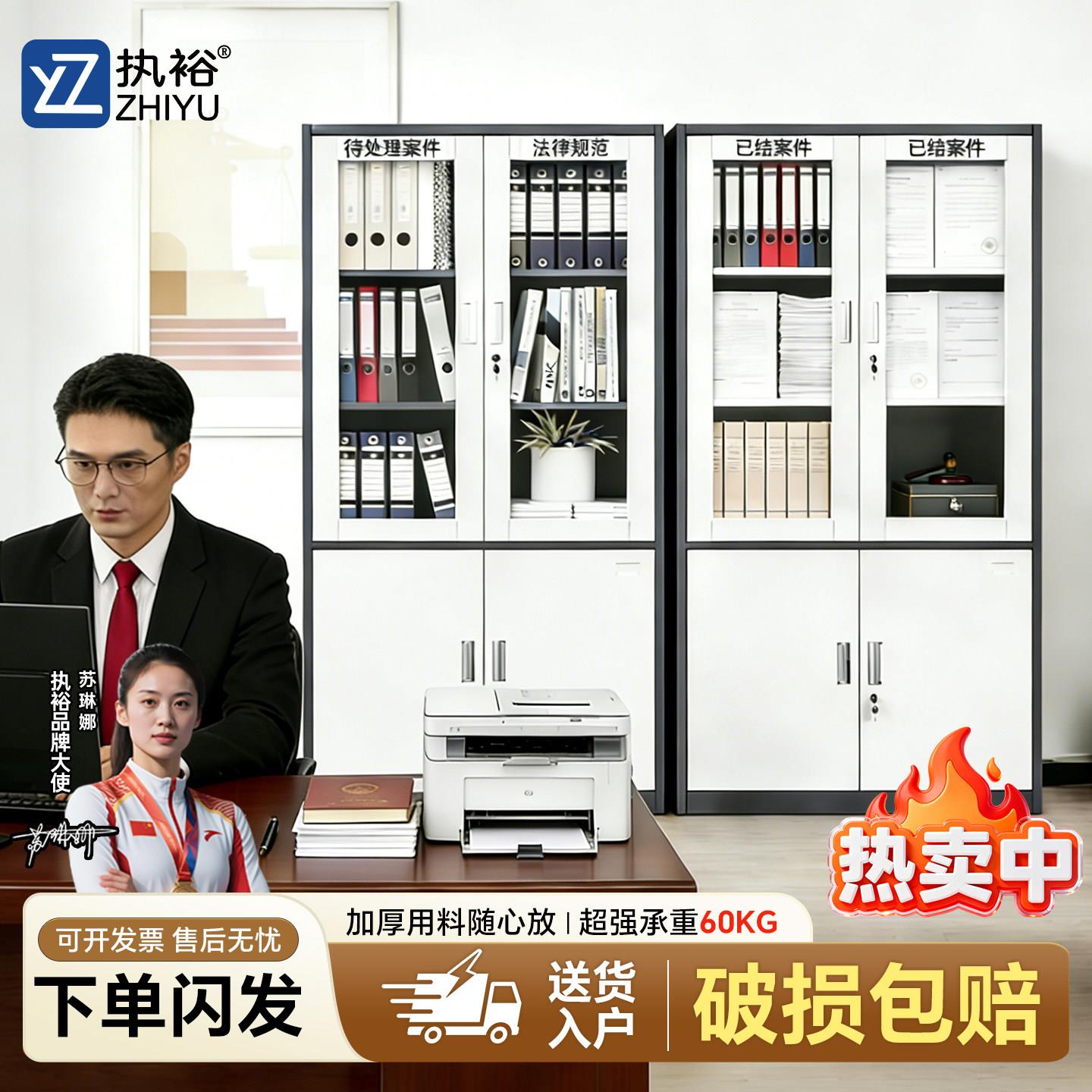 律所办案套色铁皮文件柜律师卷宗收纳柜带锁保密资料档案储物柜