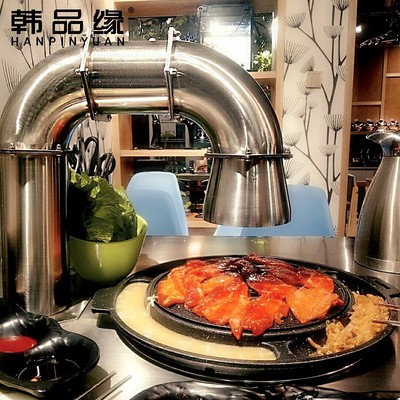 弯头上排烟管商用烤肉炉下排歪脖吸烟烟罩烤肉店不锈钢地排风拐脖