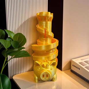 3D打印猪猪城堡储钱罐零钱罐男女小盆友创意玩具旋转轨道24年新款