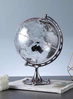 创意透明发光地球仪摆件办公室招财客厅玄关餐边柜装饰品书桌摆设