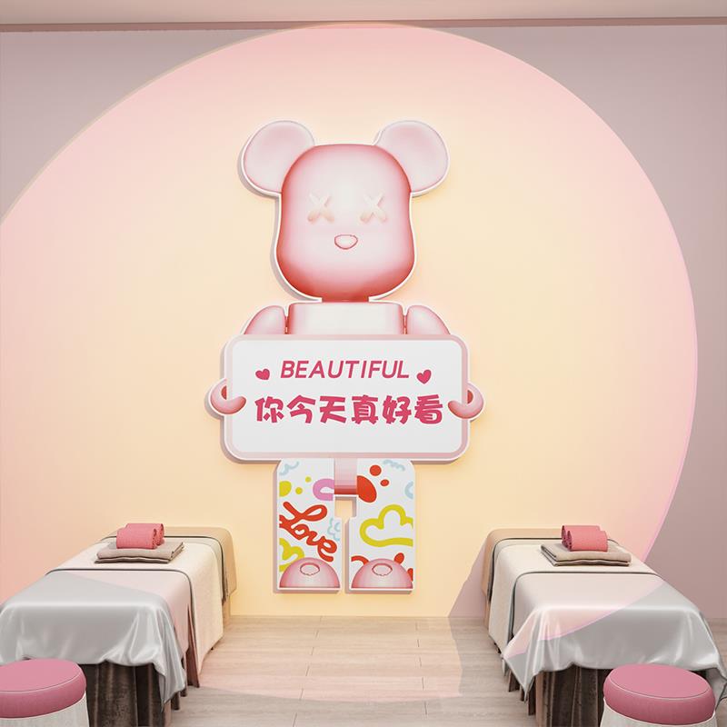 美容院装饰画品房间布置氛围轻奢软装形象墙面网红背景美甲理发店