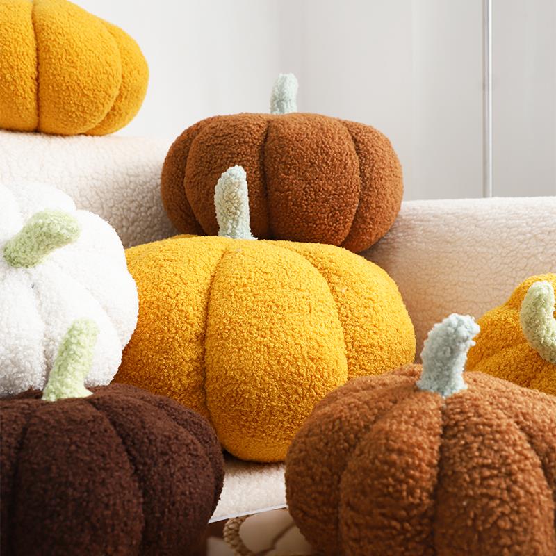 万圣节南瓜造型抱枕INS异形可爱毛绒靠枕客厅沙发靠垫圆形南瓜