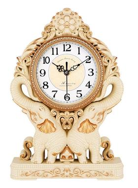 康巴丝欧式创意时钟客厅卧室座钟时尚静音卧室台钟摆件家用石英钟