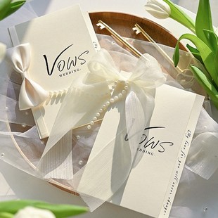 婚礼誓词手卡爱情宣誓致辞本高级简约新郎新娘结婚宣读誓言卡接亲