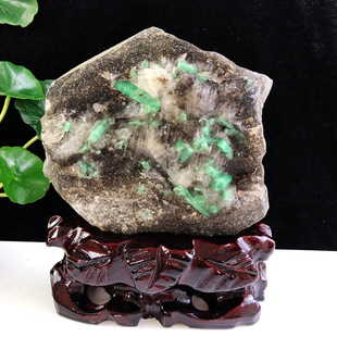 天然祖母绿绿柱石原石宝石奇石收藏礼品酒柜客厅办公桌面家居摆件