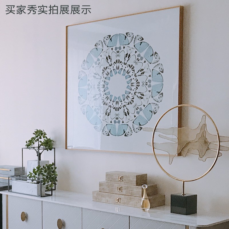 艺舍画业现代简约装饰画客厅餐厅挂画抽象画酒店样板房晶瓷画蝴蝶图片
