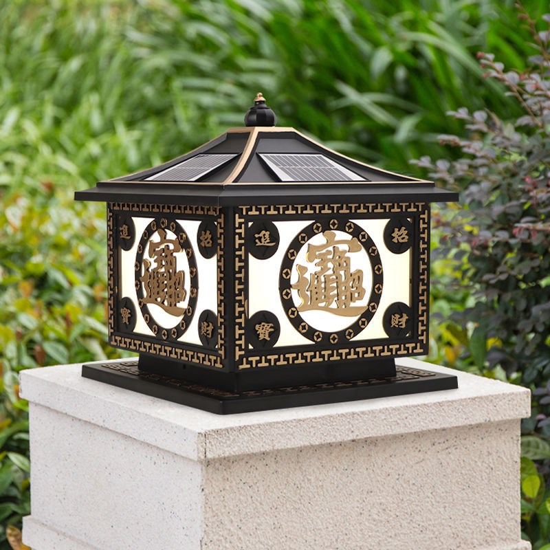 新盖太阳能柱头灯庭院灯户外D防水围墙别墅柱子大门灯