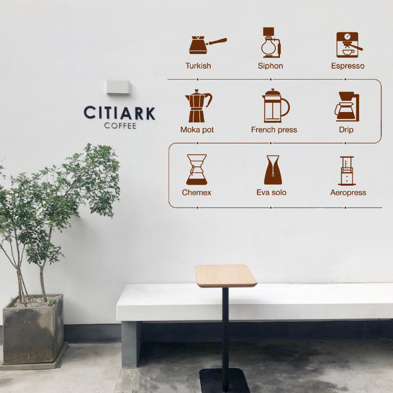 创意个性咖啡制作器具咖啡壶/机馆餐厅简餐店铺橱窗玻璃贴墙贴画