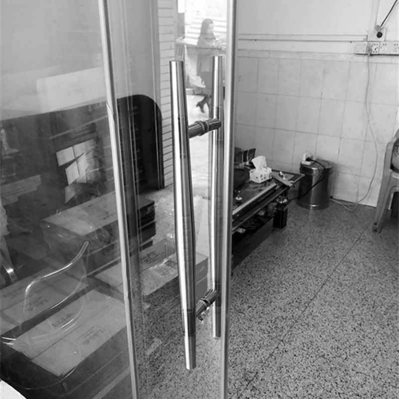 不锈钢玻璃门拉手双尖头加厚钢化玻璃KTV酒店便宜大门拉手木门