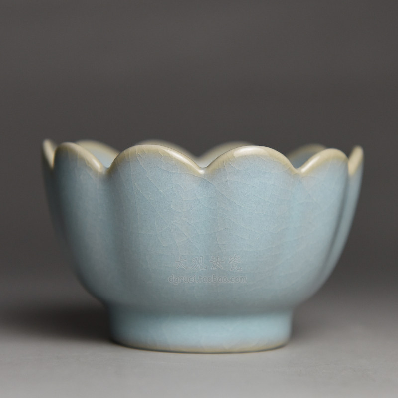汝州原产地大观汝瓷茶具小莲花碗 一级品朱家汝窑朱法喜支钉满釉