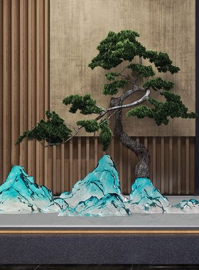 创意透明树脂假山雕塑售楼处别墅会F所样板间酒店大厅艺术装饰摆