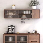 挂墙橱客厅厨房餐边柜壁柜请储物柜墙上壁挂式 壁壁柜实木吊柜卧室