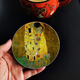 油画里姆勒克软木隔热垫咖啡陶瓷系列杯垫圆形水杯茶杯垫