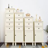 抽屉式 收纳柜客厅靠墙小柜子卧室床头柜橱夹缝柜纯实木带门五斗柜