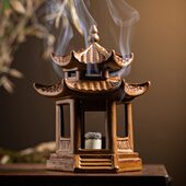 亭子陶然香薰炉六角凉亭香炉家居摆件香炉室内家用创意盘香炉陶瓷