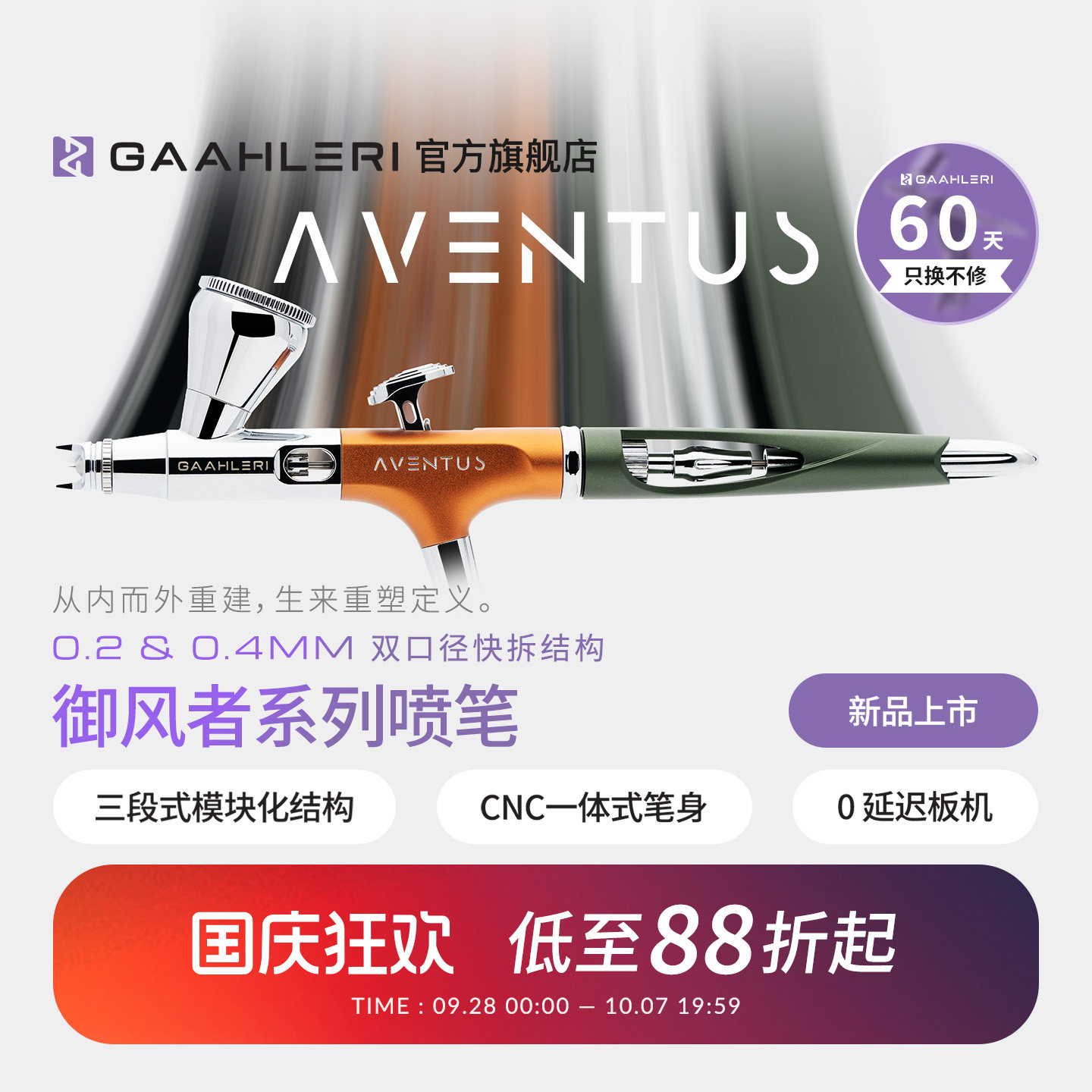 Aventus0.2&0.4mm双口径喷涂喷笔图片