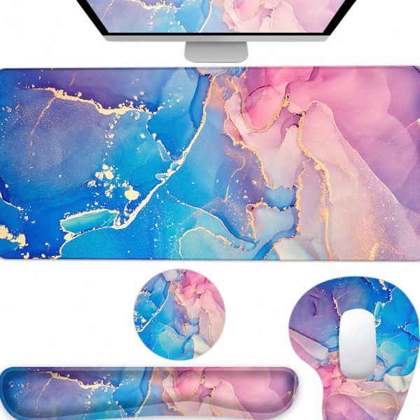 Gaming Mouse Pad Set with Wrist Rest Support for Office Home