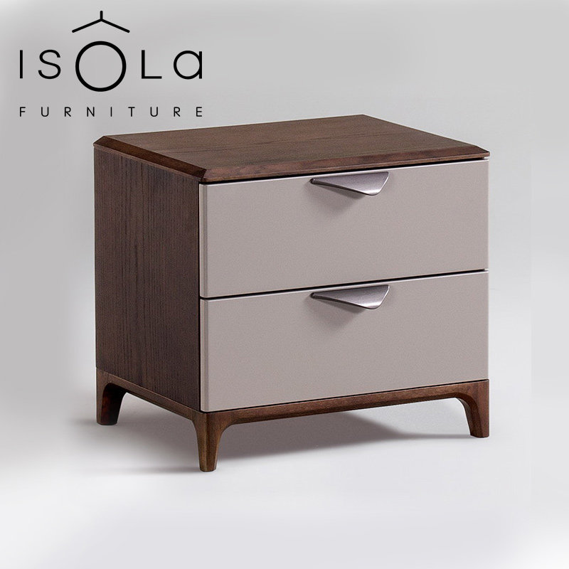华鹤家具意式现代简约实木床边柜床头柜HW16031
