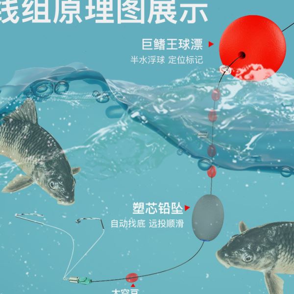 免调漂路滑逗钓线组成品主线套装洛阳球自动找底鲫鱼专用线组