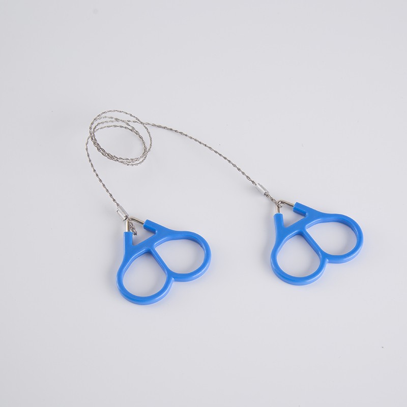 户外野营求生线锯 不锈钢万向锯条 钢丝锯绳锯 野外救生手工具