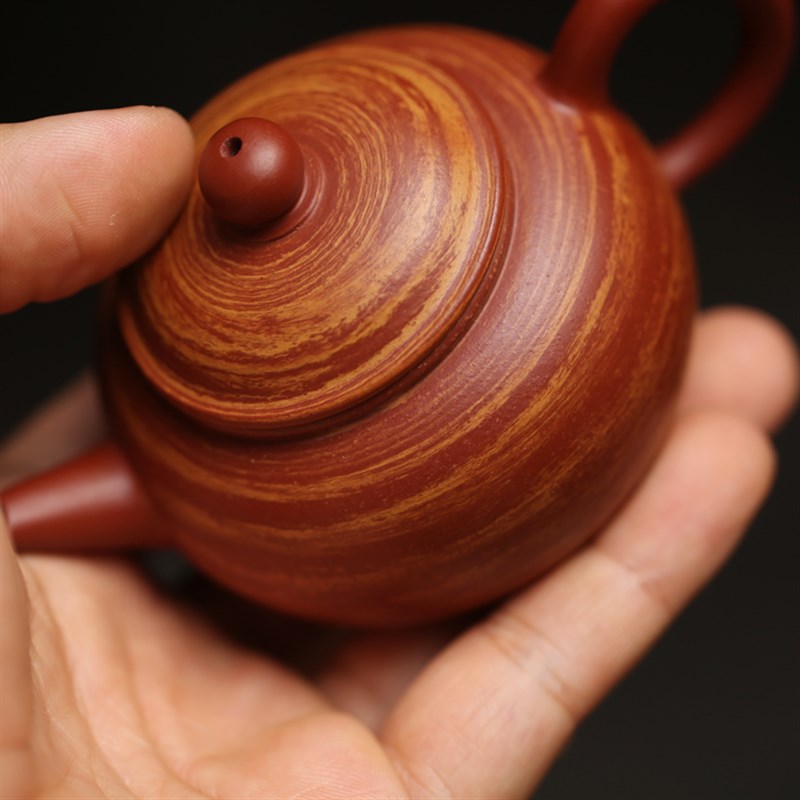 混沌 水平壶混泥绞泥潮州手拉功夫茶壶冲茶壶原矿泥料手把壶紫砂